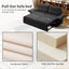 LLappuil Pull Out Sofa Bed Queen Size, Loveseat Sofa Convertible Sleeper Sofa Bed, Velvet Sofa Couch with Adjustbale Armrest, USB Charging Port for Living Room Gray