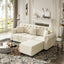 LLappuil Modular Sectional Sofa, 3 Seat Velvet Sofa with Ottoman for Living Room Beige