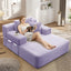 LLappuil Chaise Lounge Chair Indoor, Corduroy Boneless Sofa Bed, Deep Seat Sleeper Couch Reading Chairs, Cloud Sofas Couches for Living Room, No Assembly Required Purple