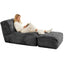 LLappuil Bean Bag Chair, Lounge Chaise Indoor Convertible Sofa Bed, Floor Lazy Sofa Chair for Adult with Memory Foam for Living Room, Bedroom Dark Gray