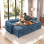 LLappuil 86" Sectional Sofa, Sectional Couch with Pull Out Sofa Bed, Corduroy Sofa Couch Convertible Sofa Bed with Storage Chaise, Small Desktop, Charging Port for Living Room
