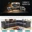 LLappuil 115" Sectional Sofa, Oversized Sectional Couch with Pull Out Sofa Bed King Size, Velvet Button Tufted Chesterfield Sofa Couch with Trim Rolled Arms for Living Room Gray