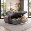 LLappuil 66" Sofa Bed Full Size, Loveseat Sofa Convertible Sofa Bed, Chenille Sofa Couch with USB Charging Port, Foldable Side Tray, Cup Holder, Hidden Storage Armrest