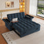 LLappuil Pull Out Sofa Bed Full Size, 65" Loveseat Sofa Convertible Sofa Bed, Chenille Sofa Couch with Small Toptable, Charging Port, Hidden Storage Armrest for Living Room Blue