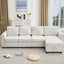 LLappuil Sectional Sofa, 107" Sectional Couch with Pull Out Sofa Bed Queen Size, 4 Seat Velvet Sofa with Memory Foam Mattress for Living Room Beige