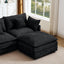 LLappuil Modular Sectional Sofa, Sectional Couch with Movable Ottoman, Chenille 4 Seat Cloud Sofa Couch for Living Room Black