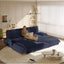 LLappuil 95" Pull Out Sofa Bed Queen Size, Oversized Corduroy Loveseat Sofa Couch Convertible Sofa Bed for Living Room Blue