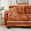 LLappuil 101" Sectional Sofa, Modular Sectional Couch with Movable Ottoman, Chenille Cloud Sofa Couch for Living Room