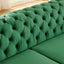 LLappuil Sectional Sofa, 106" Chesterfield Sofa with Curved Arm Button Tufted, Velvet Cloud Sofa Couch for Living Room Green