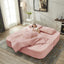 LLappuil Sectional Sofa Bed, Futon Convertible Sofa Bed King Size, Plush Corduroy Loveseat Sofa Couch for Living Room Pink