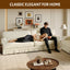 LLappuil 94" 3 Seater Sofa, Chenille 4 Seat Sofa for Living Room, 26.4" Extra Deep Seat Mid Century Sofa Beige