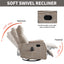 LLappuil Recliner Chair, 360° Swivel Massage Recliner Chair with Heat, Nursery Glider Rocker Recliner Chair for Living Room, Bedroom, Chenille Khaki