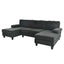 LLappuil Sectional Sofa, 104" Sectional Couch with Dual Chaise, Upholstered Sofa Couch for Living Room Dark Gray