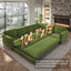 LLappuil Sectional Sofa Couch, Oversized Chenille Sofa with Pull Out Sofa Bed for Living Room Olive