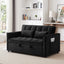 LLappuil Pull Out Sofa Bed, Loveseat Sofa Convertible Sofa Bed, Velvet Sofa Couch for Compact Space Black