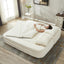 LLappuil Sectional Sofa Bed, Futon Convertible Sofa Bed King Size, Plush Corduroy Loveseat Sofa Couch for Living Room Beige