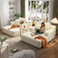 LLappuil 2 Piece Chaise Lounge Chair Indoor, Corduroy Boneless Sofa Bed, Deep Seat Sleeper Couch Reading Chairs, Cloud Sofas Couches for Living Room, No Assembly Required Beige