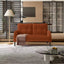 LLappuil Loveseat Sofa, 47" Small Couch, Love Seat Corduroy Sofa Couch for Compact Space Orange