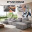 LLappuil 145" Sectional Sofa, Oversized Modular Sectional Sofa with Cup Holder, Hidden Storage, 4 Seat Corduroy Sofa Couch with Chaise for Living Room Gray