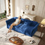 LLappuil 74" Queen Size Pull Out Sofa Bed, Lovseat Sleeper Sofa Couch Convertible Sofa Bed, Velvet Sofa for Living Room Blue