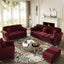 LLappuil Modular Sectional Sofa, 6 Seat Velvet Sofa with Ottoman for Living Room Red