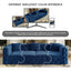 LLappuil 89" Velvet Chesterfield Sofa, Oversized Pull Out Sofa Bed King Size, Loveseat Sofa Couch Convertible Sofa Bed for Living Room Blue