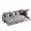 LLappuil 107" Sectional Sofa, U Shaped Sectional Couch with Storage Chaise, Pull Out Sofa Bed Convertible Sofa Bed, Corduroy Sofa Couch with USB Charging Port, Cup Holder for Living Room Light Gray