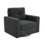 LLappuil 360° Swivel Accent Chair, Mid-century Living Room Chair, Single Sofa Reading Chair for Living Room, Nubby Woven Fabric