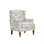 LLappuil Accent Chair, Mid-century Wingback Single Sofa Chair with Nailhead Trim Armrest, Flower Printed Polyester Fabric Reading Chair for Living Room