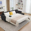 LLappuil Sectional Sofa, 107" Sectional Couch with Pull Out Sofa Bed Queen Size, 4 Seat Velvet Sofa with Memory Foam Mattress for Living Room Black