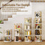 LLappuil 5 Tier Rotating Bookshelf, 360° Display Swivel Bookcase, Corner Bookshelf for for Bedroom, Living Room White