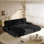 LLappuil 95" Pull Out Sofa Bed Queen Size, Oversized Corduroy Loveseat Sofa Couch Convertible Sofa Bed for Living Room Black