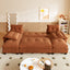 LLappuil Sectional Sofa, U Shaped Sectional Couch with Pull Out Sofa Bed, Chenille Convertible Sleeper Sofa Bed with Chaise, Removable Armrests, USB Ports Orange