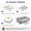 LLappuil Futon Sofa Bed, 79" Loveseat Sofa Convertible Sofa Bed Queen Size, Corduroy Sofa Couch for Living Room Light Gray