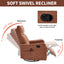 LLappuil Recliner Chair, 360° Swivel Massage Recliner Chair with Heat, Nursery Glider Rocker Recliner Chair for Living Room, Bedroom, Chenille Orange
