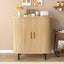 LLappuil 28" Wine Bar Cabinet, Coffee Bar Cabinet with 8-Grid Wine Rack, 5-Level Adjustable Shelves, 2 Glass Holders, 4 Hidden Storage Space