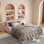 LLappuil 73" Pull Out Sofa Bed Queen Size, Velvet Loveseat Sofa Couch Convertible Sofa Bed for Living Room Pink