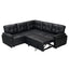 LLappuil 85" x 85" Sectional Sofa, L Shaped Sectional Couch with Pull Out Sofa Bed, Convertible Sofa Bed with Hidden Storage, Foli Fabric 5 Seat Sofa Couch for Living Room