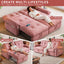 LLappuil 77" Pull Out Sofa Bed Queen Size, Loveseat Sofa Convertible Sleeper Sofa Bed, Flannelette Fabric Sofa Couch for Living Room Pink