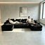 LLappuil 131" Sectional Sofa, U Shaped Sectional Couch with Chaise, Boneless Corduroy Sofa Couch for Living Room Black