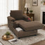 LLappuil Accent Chair with Storage Ottoman, Convertible Sofa Bed, Single Sofa Reading Chair with Reclining Backrest, Cup Holders, USB & Type-C Charging Port for Living Room Brown