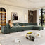 LLappuil 121" Sectional Sofa, Modular Sectional Couch Convertible Sofa Bed, Chenille Cloud Sofa Couch with Hidden Storage & USB Ports & Cup Holders & Bluetooth Speaker for Living Room Green