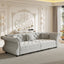 LLappuil 98" Pull Out Sofa Bed King Size, Oversized Chesterfield Velvet Sofa with Flower Tufting, Loveseat Sofa Couch Convertible Sofa Bed for Living Room Gray