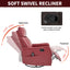 LLappuil Recliner Chair, 360° Swivel Massage Recliner Chair with Heat, Nursery Glider Rocker Recliner Chair for Living Room, Bedroom, Faux Leather Red