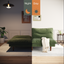 LLappuil 71" Corduroy Futon Convertible Sofa Bed, Loveseat Sleeper Sofa Couch for Living Room Apartment Green