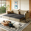 LLappuil 82" Pull Out Sofa Bed King Size, Loveseat Sofa Convertible Sofa Bed, Velvet 3 Seat Sofa Couch for Living Room Camel