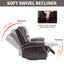 LLappuil Recliner Chair, 360° Swivel Massage Recliner Chair with Heat, Nursery Glider Rocker Manual Recliner Chair with Side Pockets for Living Room, Bedroom Dark Brown