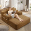LLappuil Chaise Lounge Chair Indoor, Corduroy Boneless Sofa Bed, Deep Seat Sleeper Couch Reading Chairs, Cloud Sofas Couches for Living Room, No Assembly Required Camel