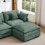LLappuil Modular Sectional Sofa, Sectional Couch with Movable Ottoman, Chenille 4 Seat Cloud Sofa Couch for Living Room Mint Green