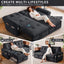 LLappuil 77" Pull Out Sofa Bed Queen Size, Loveseat Sofa Convertible Sleeper Sofa Bed, Flannelette Fabric Sofa Couch for Living Room Gray